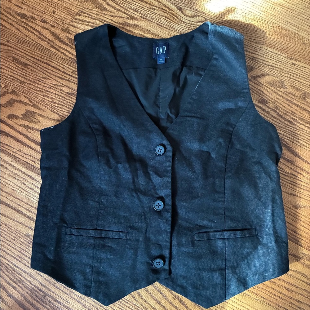 GAP Black Linen Women's Vest Top
